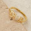 1 Piece New Zircon Letter D Ring for Women Girls Exquisite  Stainless Steel Star Ring Wedding Party Jewelry Gifts