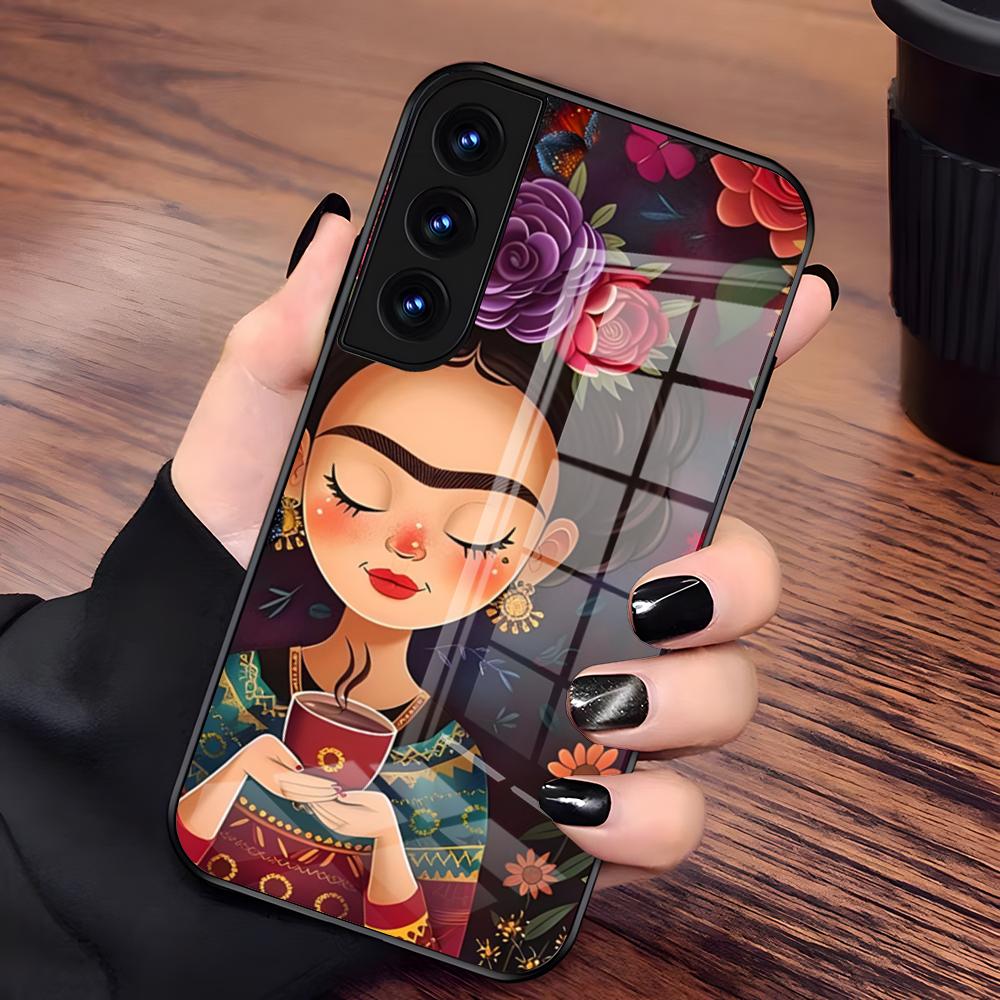 F-Frida Kahlo Phone Case For Samsung A25 A13 A33 5G A54 A36 A35 A56 A52 A14 Shockproof Glass Cover