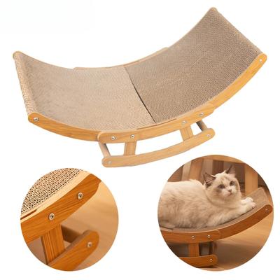 Corrugated Cat Scratcher Wear-resistant Cat Lounge Bed Grinding Claw Toys for Cats Wooden Cat Scratch Board Pet Supplies