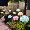 Realistic Solar Embroidered Flower Lamp Decorative Lighting Outdoor Hydrangea Light  Patio Decor