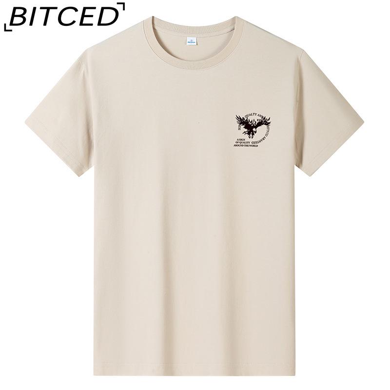 BITCED Хлопковая футболка с коротким рукавом, мужская модная свободная рубашка с половиной рукава, сострадательная рубашка с принтом
