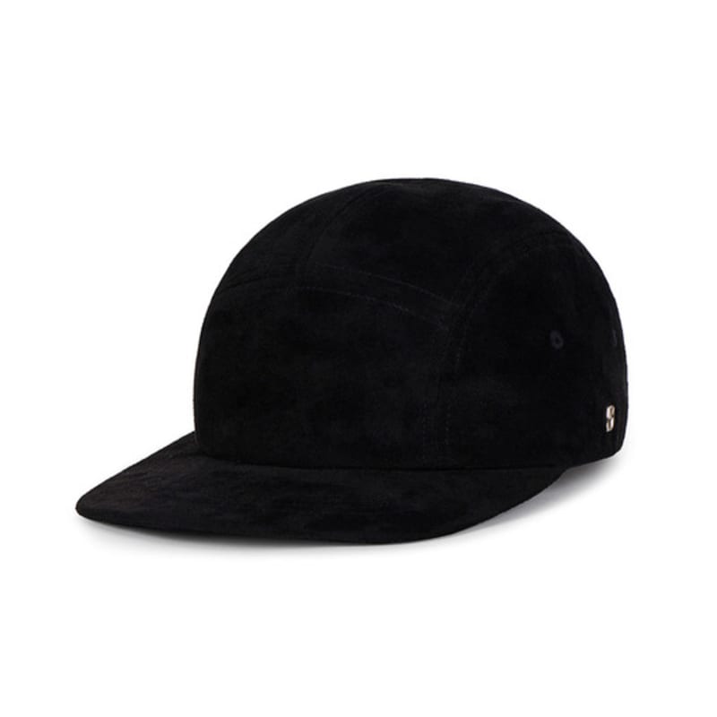 VARZAR VA Square Suede Camp Cap Black