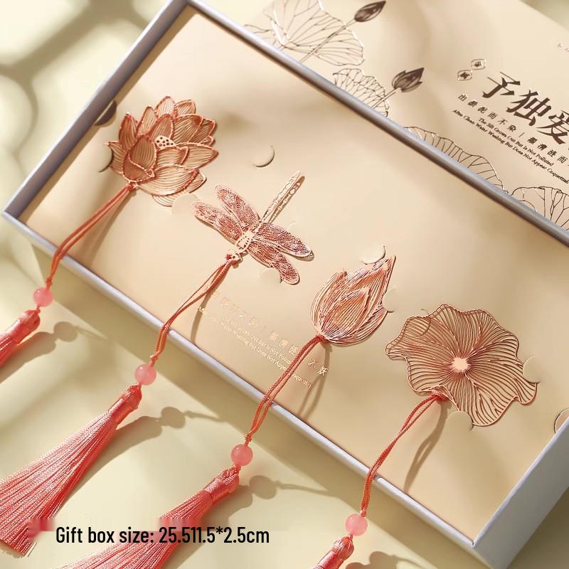 Exquisite Laser-Engraved Metal Bookmark In Ancient Palace Style - Perfect Small Gift Box Souvenir for Students.