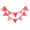Rustikale rote Baumwoll-Dreiecks-Girlanden für Hochzeiten, Partys, Kindergärten und Camping.