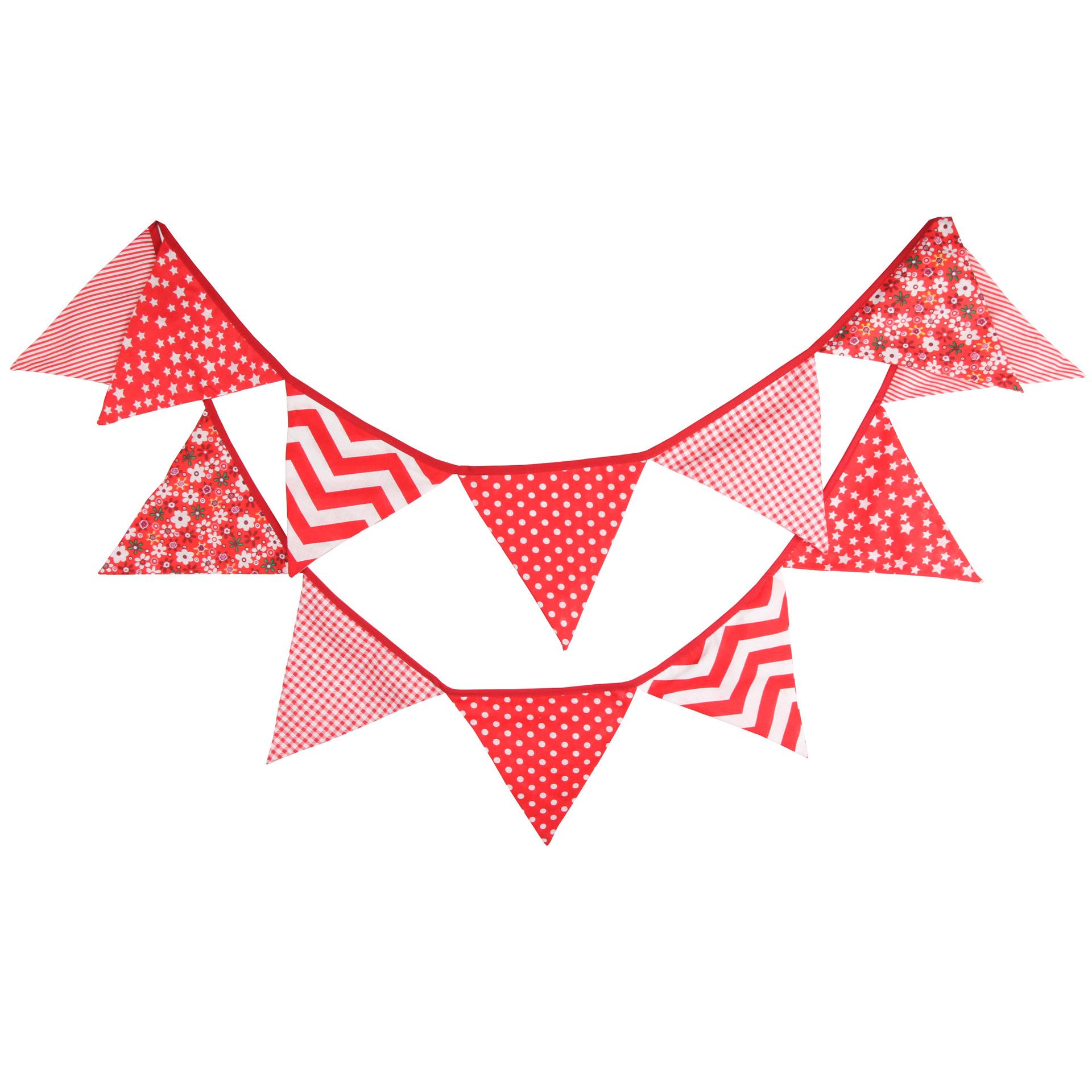 Rustic Red Cotton Triangle String Flags for Weddings, Parties, Kindergartens, and Camping. Handmade красный