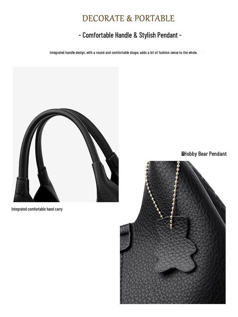 Women's Large Capacity Soft Leather Handbag - 2025 New Korean Style, Fashionable Single Shoulder Crossbody Bag for Moms