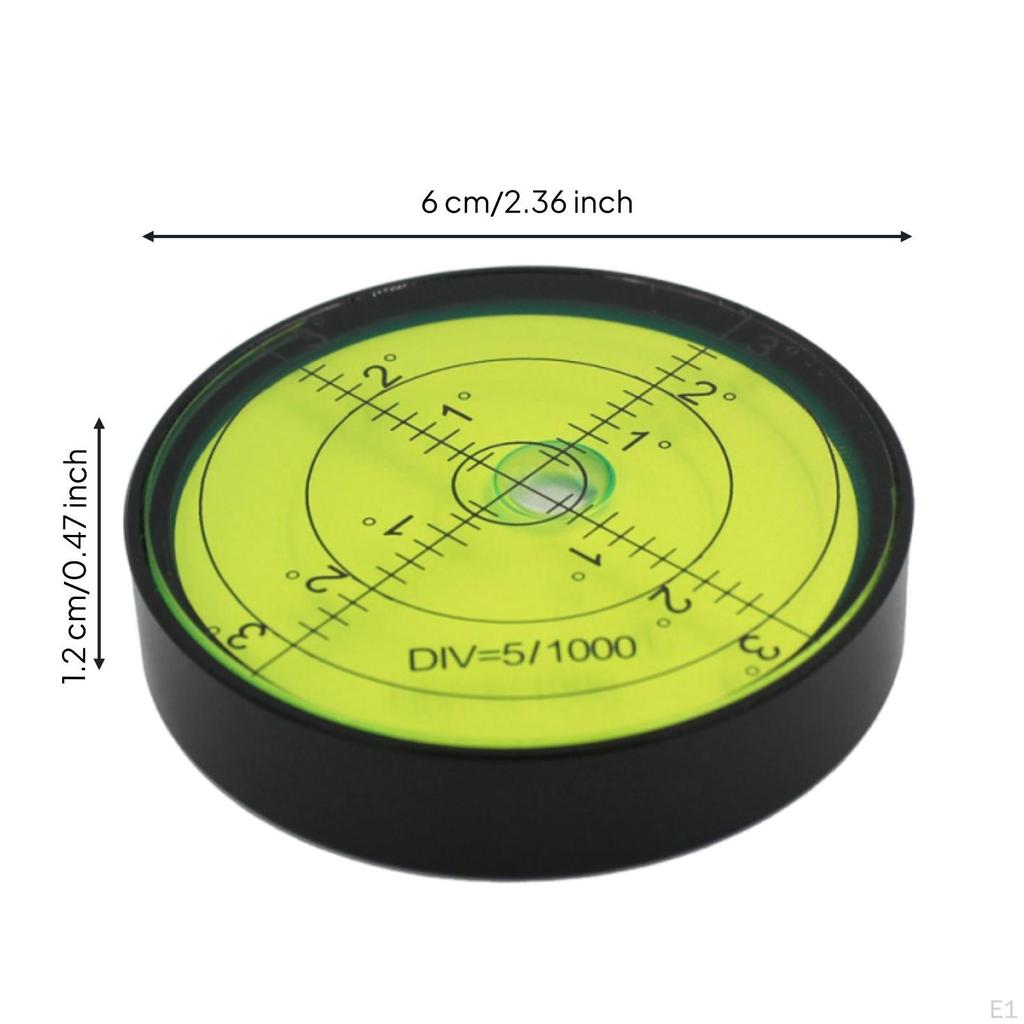 Bubble Level with Degree Markings HighPrecision Circular Spirit Metal for Machinists, Home