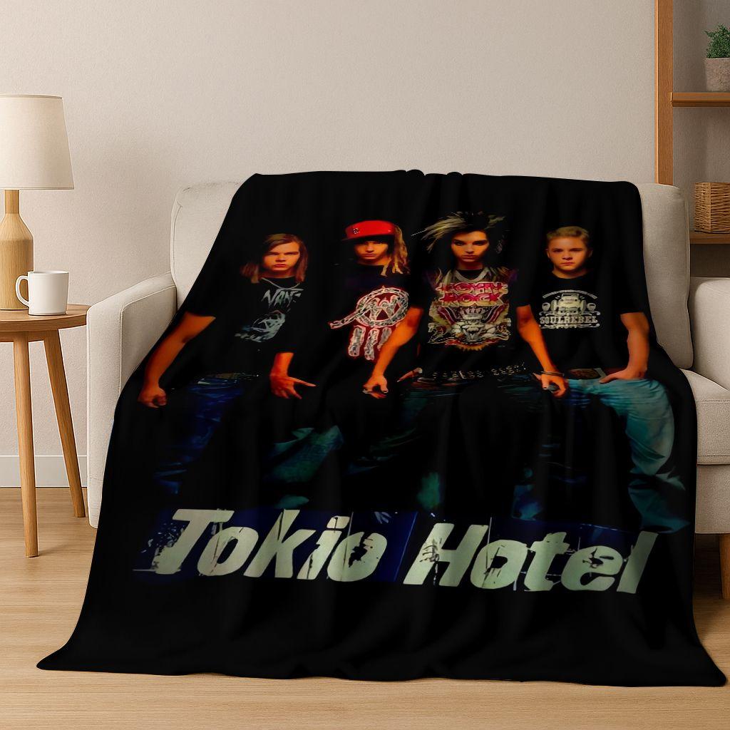 Módní Rocková Hudba Tokio Hotel Bill Tom Kaulitz Umění Flanelová Přikrývka, Útulná Měkká Přehozová Přikrývka pro Domov Ložnici Postel Pohovku Kryt Dárek