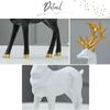 Harujio Reindeer Decorative Stylish and Cute Animal Black and Scandinavian Popular Gift Set, Pair, Figurines, Figurines, Large, White, Style, (White)