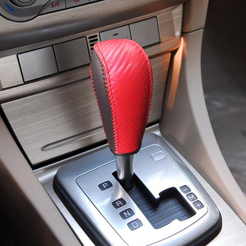 Car Gear Shift Knob Cover For Ford Focus Mk2 2005-2014 Ford Mondeo Fusion Fiesta 2008-2012 Leather Gearbox Handle Cover