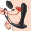 Male Prostate Massage Vibrator Anal Plug Wireless Control Wear Silicone Stimulate Massager Delay Ejaculation Ring Toy for Men