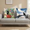 Cartoon Little Black Cat Cushion Cover Multi-Scene Pillow Cover for Home & Car - Reversible, Soft & Durable for Daily Use