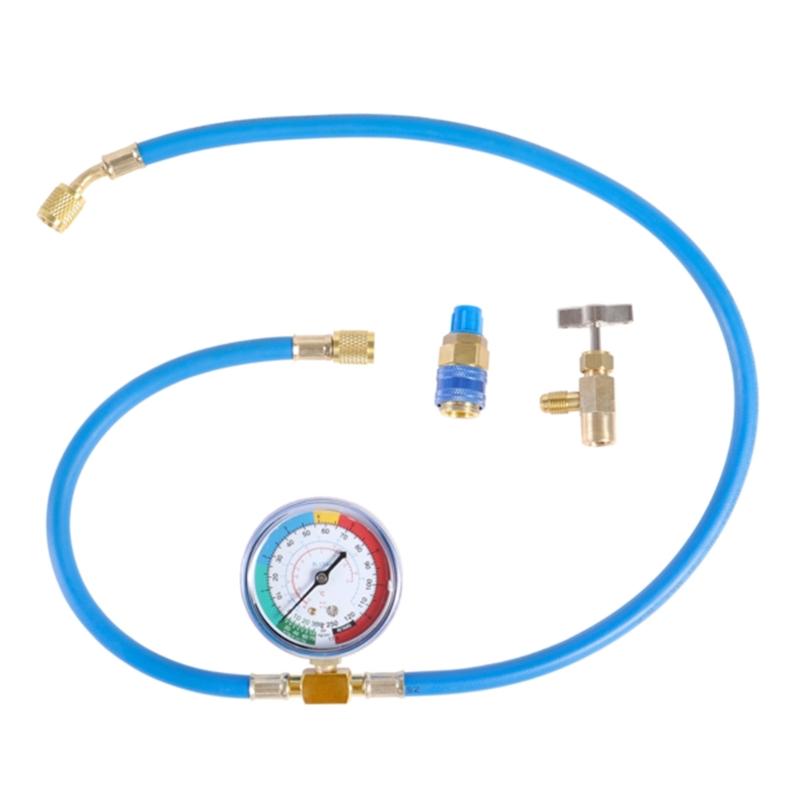 R134a Air Conditioning Recharge Hose Set With Accurate Pressure Gauge Charge Hose For Efficient Cooling