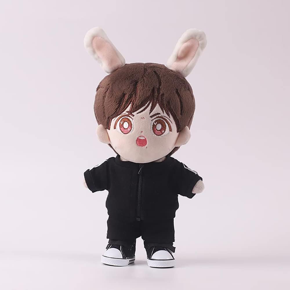 niannyyhouse Plush Doll Outfit Solid Color Tracksuit Set 10cm 15cm Cotton Accessories