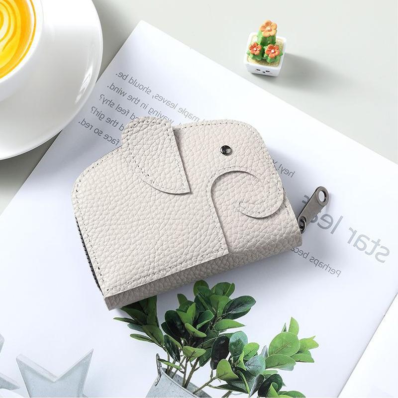 Pu Leather Elephant Money Bag Women Coin Purse With Key Ring Multifunctional Zipper Storage Bags Key Case