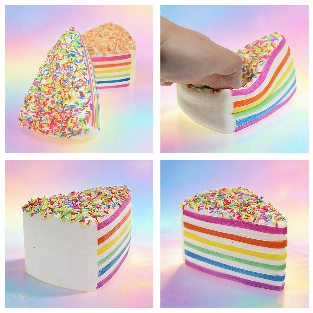 14Cm 1/2Pcs Rainbow Cake Slow Rising Simulated Food Squeeze Toy Stress Relief Decompression Toy Gift For Kids Adults