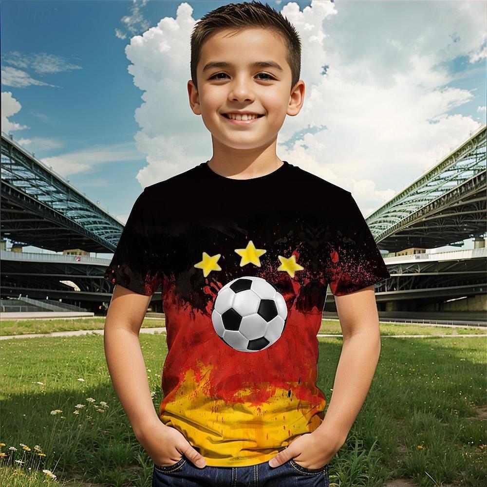 

Футбольные 3D-принты с цветами для детей, мальчиков и девочек, повседневные футболки, забавные футболки для детей, футболки на день рождения, детская одежда 160