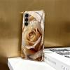 Golden Rose Pattern Glass Phone Case Suitable for Samsung Galaxy S26 S25 S24 S23 S22 S20FE/Ultra/Plus Four Corner Anti Drop Case