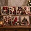 Handmade Christmas Fabric Poke Art Kit Educational Wall Hanging 3D Fabric Embroidery DIY Set Unique Vintage