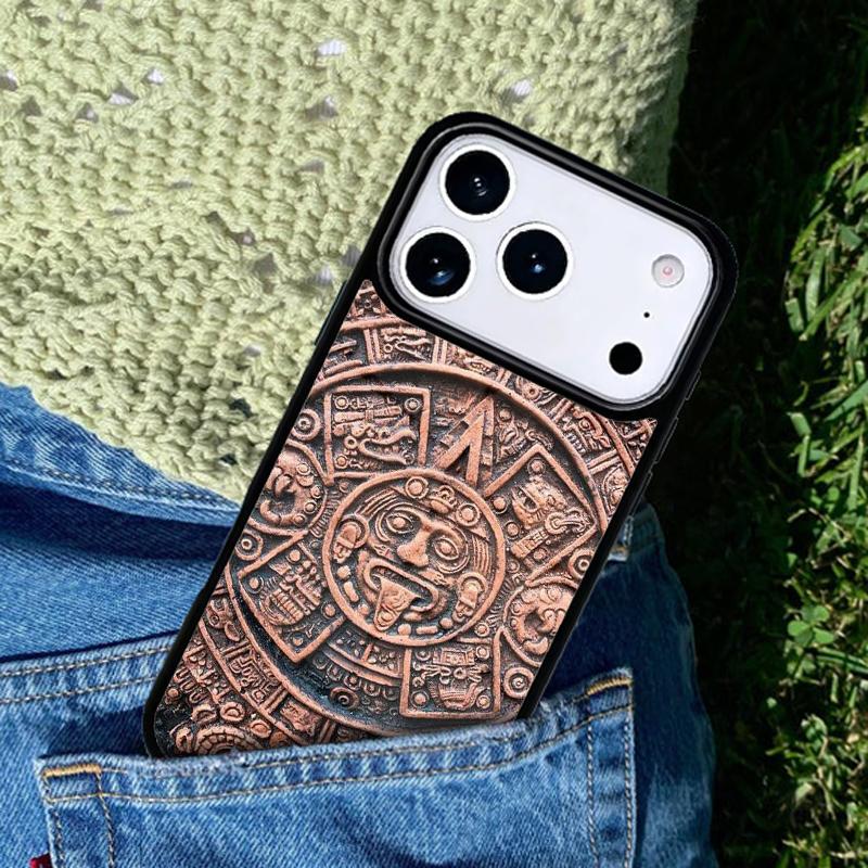 Aztec Calendar Mayan Native Stone Phone Case Cover for IPhone 11 12 13 14 15 16e 17 Pro Max Coque for IPhone 17 Air