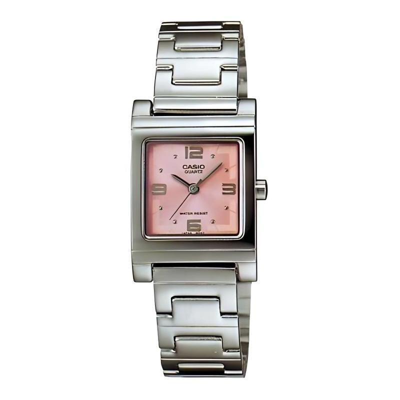 Casio Fashionable Steel Strap Waterproof Quartz Watch Women s Pink Quartz Movement Stainless Steel Strap Japanese and Korean Watch LTP-1237D-4A розовый