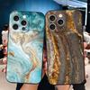 Gold Granite Marble Pattern Soft Phone Case for iPhone 16 16E 17 Air 15 Pro Max 14 Plus 13 Mini 11 12 7 Black Cover Back Shell