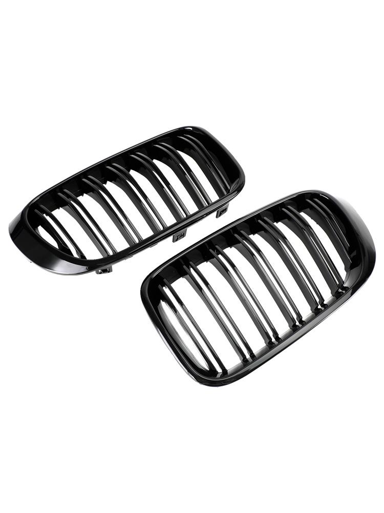 Gloss Black Front Bumper Kidney Grille Grill Fit BMW X3 X4 F25 F26 2014-2017