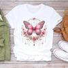 (Asian Size)  Print Lady T Shirt Trend Butterfly Trend 90s  Fashion Women Clothing Casual Top Short Sleeve Tee Female Graphic T-shirts