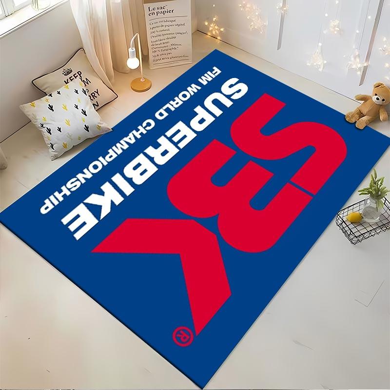 "Superbike Logo Carpet with Bold Red and Blue Design for Home Decor" Suitable for use as an anti-slip for living room bedroom sofas