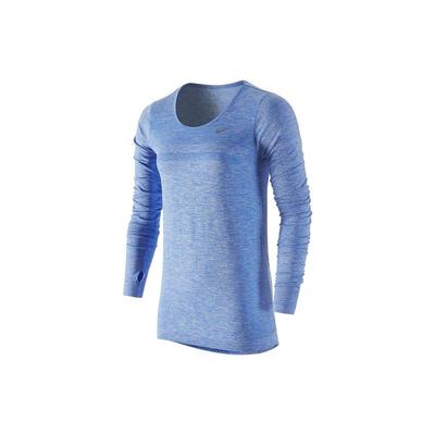 Dri-Fit Solid Color Round Neck Long Sleeve Running Fitness Training T-Shirt Women Tops Blue 644684-429