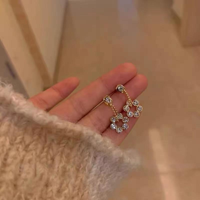 Autumn/Winter 2025 Trendy Checkered Mosaic Earrings for Women