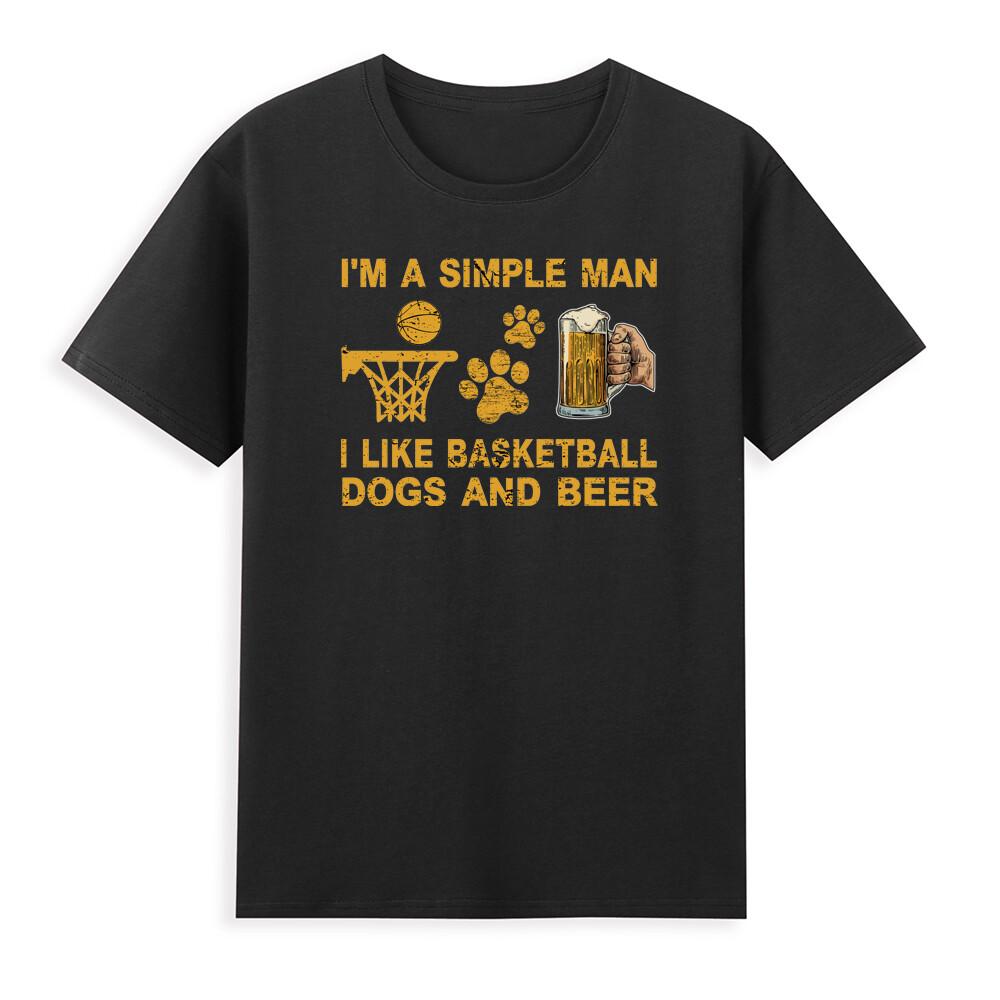 Im A Simple Unisex I Like Basketball Dogs And Beer TShirt Vintage Unisexs TShirt S