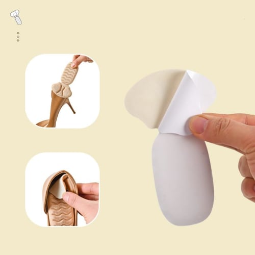 T-shaped Heel Pads, Anti-blister Pads for Shoes, Heel Protection, Prevents Heel Bruising, Shock Absorption, Anti-slip, Adjustable, Cuttable, Strong Ad
