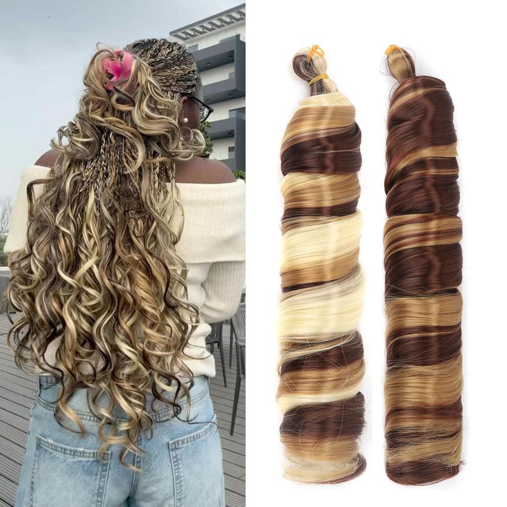 28Inch French Curly Crochet Hair Synthetic Loose Wavy Braiding Hair Bohemian French Curl Braids Extensions