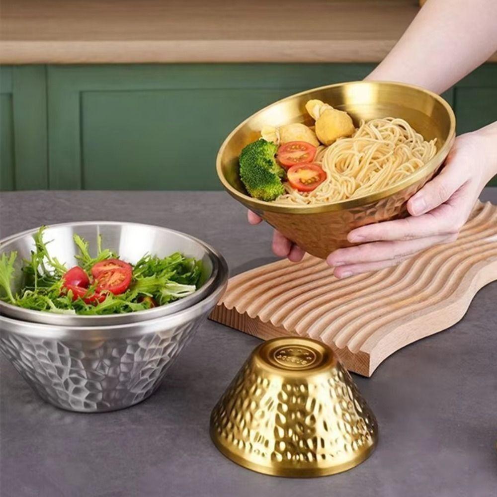 304 Stainless Steel Salad Mixing Bowl Korean Style Soup Fruit Bowls Ice Shaved Bowl  Kitchen