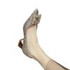 Women's Fashion Thick Heel Shoes Fall New Pointy Head Shallow Mouth Sequin Cloth Diamond-like Buckle Temperament Low Top Shoes