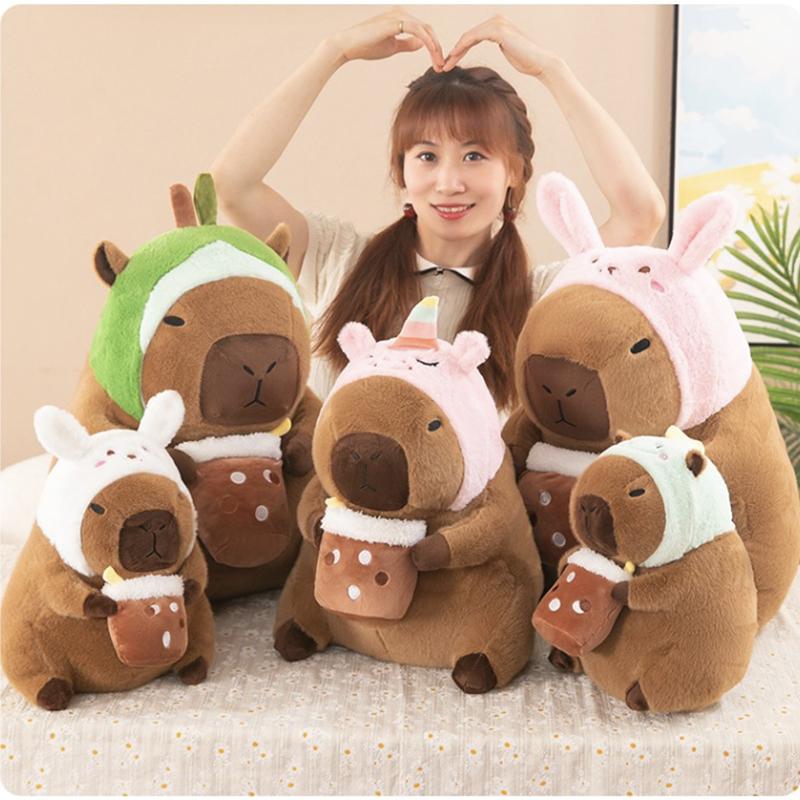 Kawaii Capybara Plush Toy Creative Stuffed Animal Dolls Simulation Capibara Toast Doll Birthday Toys Gift