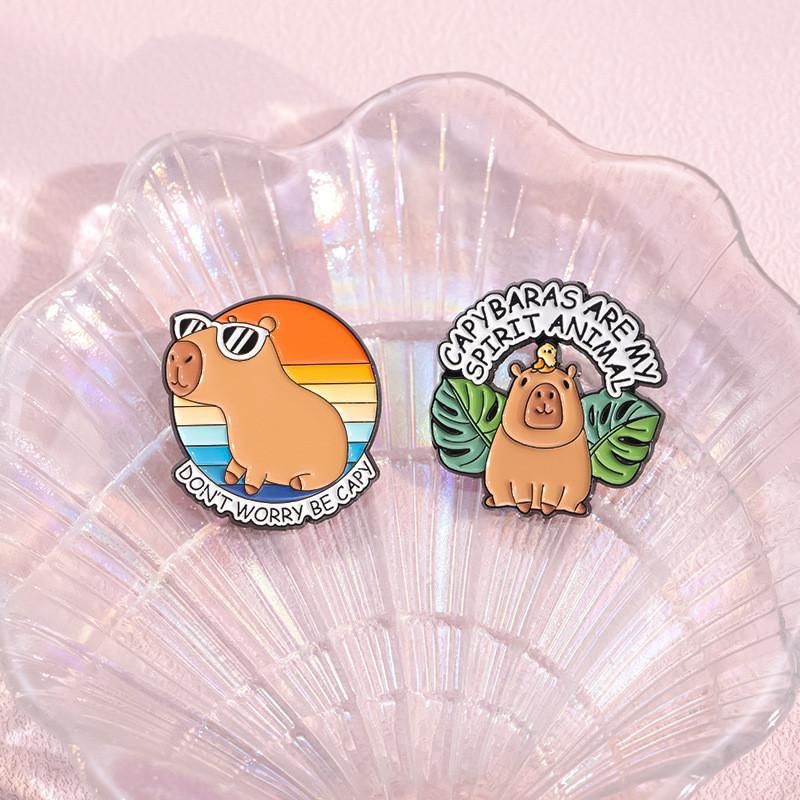 Adorable Cartoon Capybara Brooch With Unique Design And Colorful Finish For Fashionable Accessories