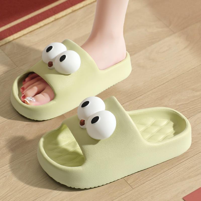 Fashion Smile Womens Slippers Wear-resistant Home Slippers Soft-bottom Light Bathroom Shoes New Summer Cute Thick-soled Cartoon Slippers