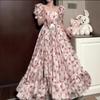 French small fragrant wind floral design sense age-reducing coffee break skirt summer small Platycodon beautiful dress women