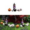 Witch Halloween Pumpkin Resin Yard Decoration With Micro Landscape Scene Gift