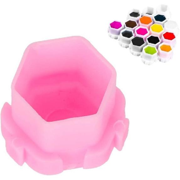 200Pcs Ink Cups, Honeycomb Shape Splicable Pigment Holder Cups Supplies for Artists and Beginners