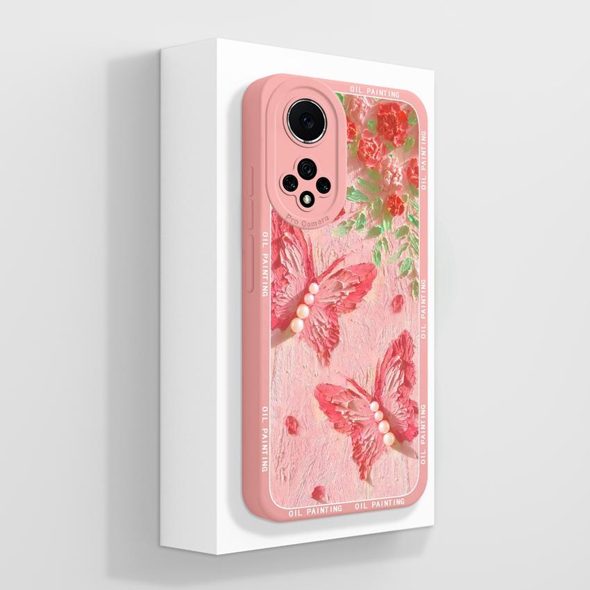 For Huawei Nova 9 10 11 Pro Y60 Y72 Phone Casing Pretty Watercolor Flowers Patterns Liquid Silicone Anti Drop Premium Protection Cover For Huawei Case