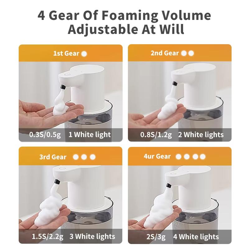 400ml Automatic Soap Dispenser Wall Mounted Rechargeable Smart Foam Washing Hand Machine Portable Bathroom Induction Sensor