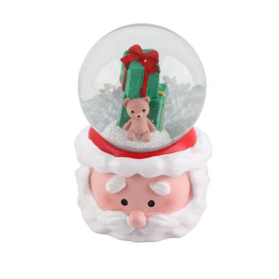 Palla di Cristallo di Natale Illuminata Resina Carina a Batteria Decorazione da Tavolo Globo di Natale Ornamento