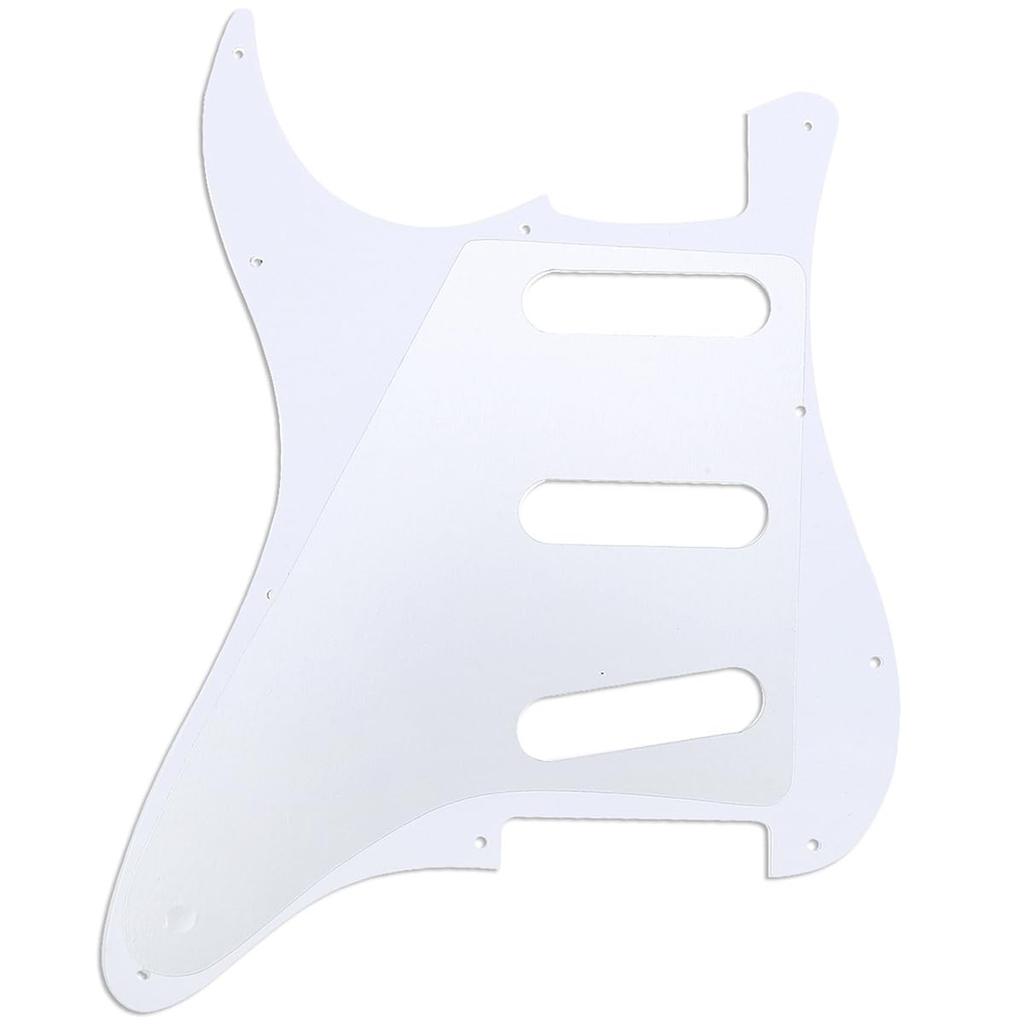 Musiclily Pro 1972 11-Hole Stratocaster Pickguards, Made In Japan for Fender Japan Strat Electric Guitars, White, 3-Piece Set