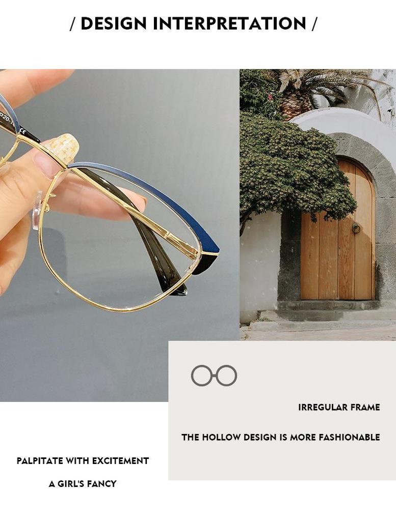 Trendy Cat-Eye Glasses for Women with Anti-Blue Light and Anti-Radiation Prescription Lenses