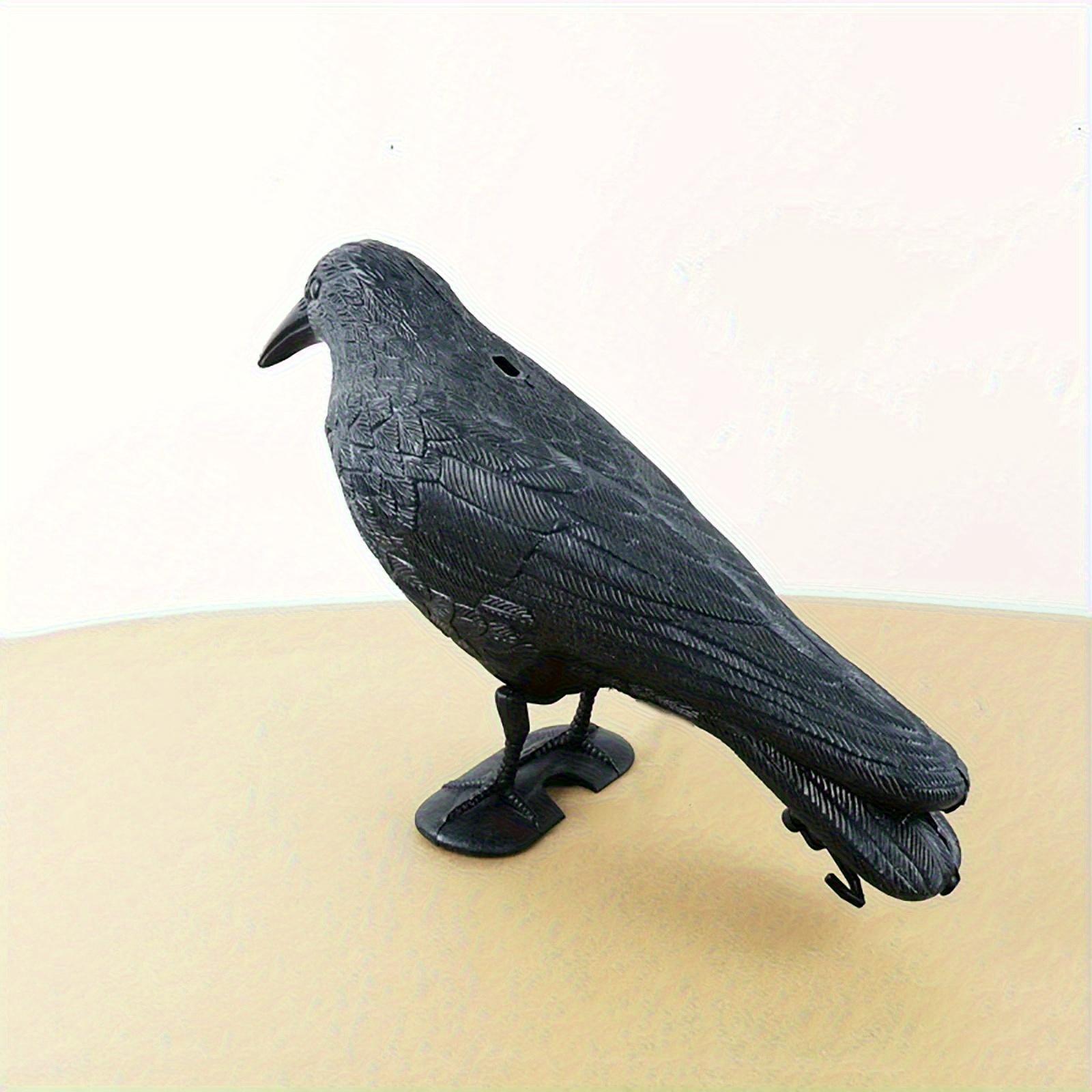 

1pc Realistic Crow Deterrent Decoration - Weatherproof PE Plastic Bird Repellent Prop for Pigeons & Starlings чёрный