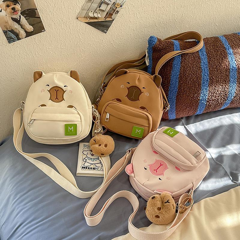 Ins neue Kapibara Umhängetasche süßes Mädchen Studentin ausgehen Aufbewahrungstasche Cartoon Capybara Reißverschluss Rucksack