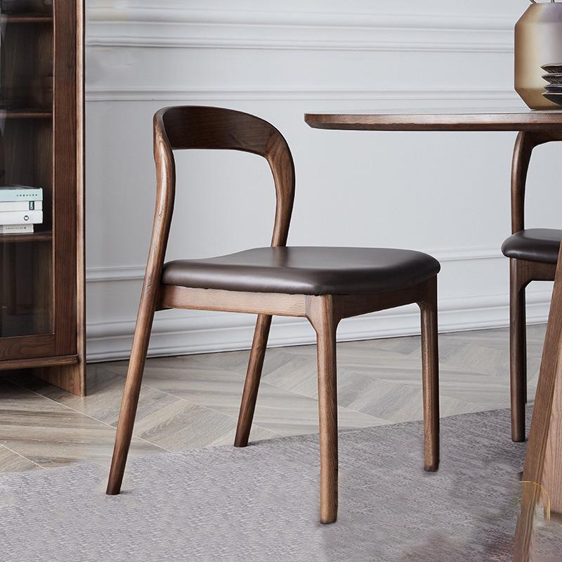 Nordic Household Solid Wood Dining Chair Study Designer Minimalist Back Chair Conference Chair Retro Coffee Chair